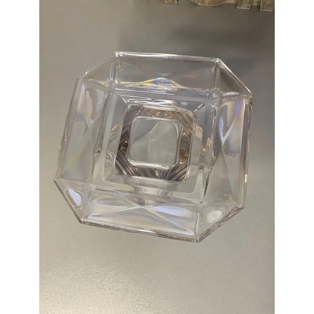 Geometric Clear Acrylic‎ Pedestal Dish Organizer Display Tray